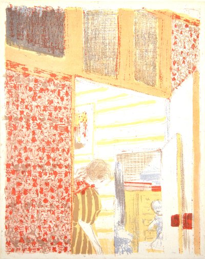 Interieur met roze behang III, 1899 door Edouard Vuillard